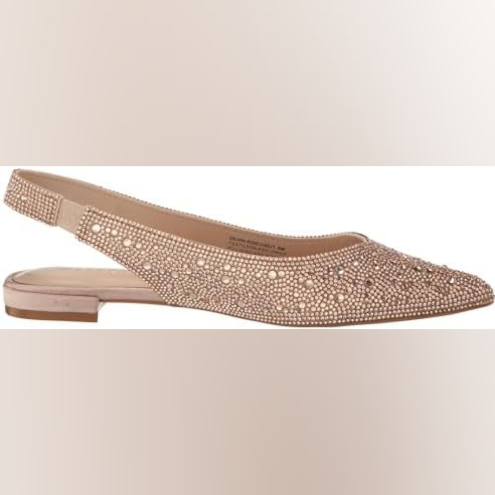 Madden Girl Women's Rose Rhinestone Pointed Toe Slingback Flats Size 7.5 - Picture 6 of 10